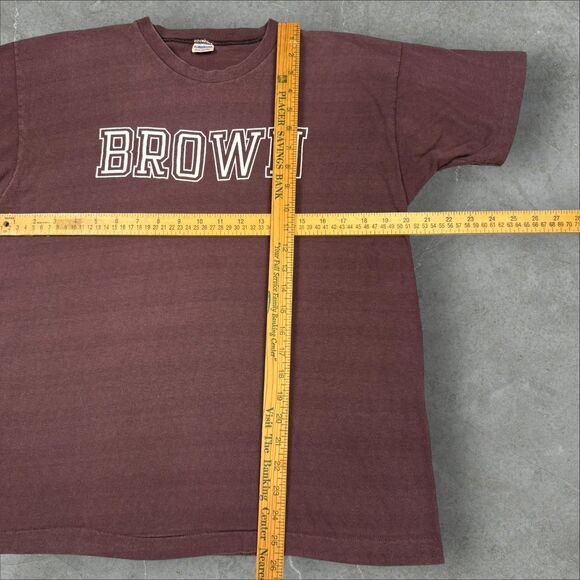 Rare True Vintage 70's Champion Brown University College PE Striped T-Shirt - XL - Picture 6 of 7